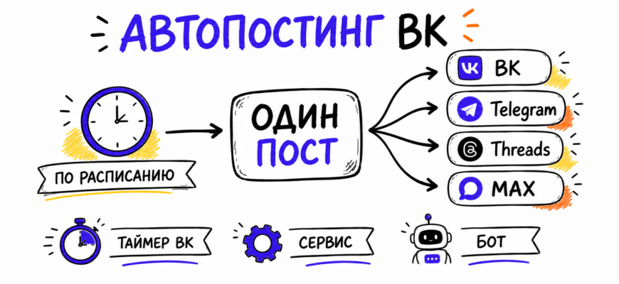 Автопостинг и кросспостинг ВКонтакте - обложка статьи блога Aisha