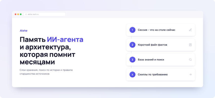 Память ИИ-агента и архитектура, которая помнит месяцами